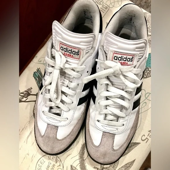 adidas Samba White and Black Sneakers - Picture 2 of 7